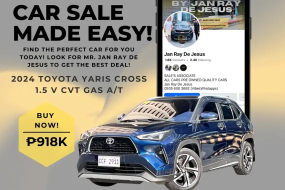 2024 Toyota Yaris Cross 1.5 V CVT A/T Gasoline ☎️CALL NOW 0935 600 3692 JAN RAY DE JESUS