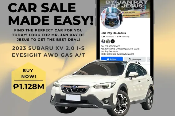 2023 Subaru XV 2.0 i-S Eyesight Automatic Gas AWD ☎️CALL NOW 0935 600 3692 JAN RAY DE JESUS