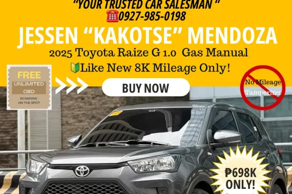 2025 Toyota Raize G 1.0  Gas Manual 🔰CALL NOW! ☎️09279850198 / JESSEN “Kakotse” MENDOZA