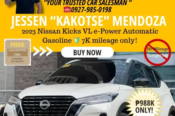2023 Nissan Kicks VL e-Power AT Gasoline 🔰CALL NOW!!☎️09279850198 / JESSEN “ Kakotse “ MENDOZA 