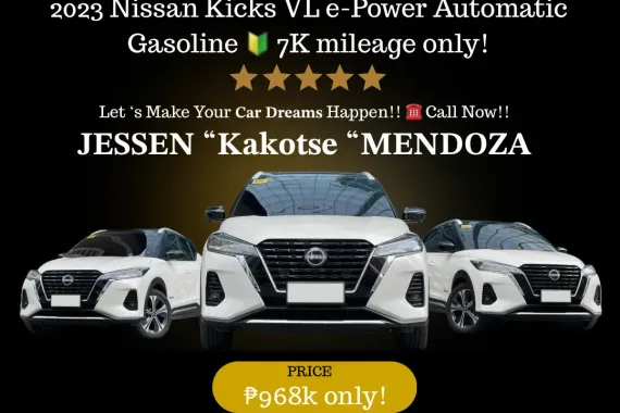 2023 Nissan Kicks VL e-Power AT Gas 🔥#𝟙 ℂ𝔸𝕃𝕃-𝐉𝐄𝐒𝐒𝐄𝐍 𝐌𝐄𝐍𝐃𝐎𝐙𝐀 🙋‍♂️☎️ 09279850198