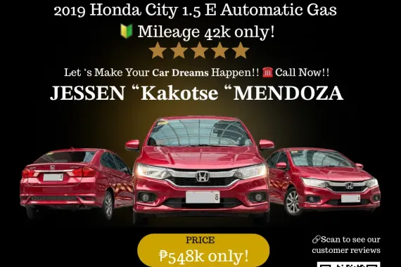 2019 Honda City 1.5 E AT Gas 🔥𝐉𝐄𝐒𝐒𝐄𝐍 “𝑲𝒂𝒌𝒐𝒕𝒔𝒆” 𝐌𝐄𝐍𝐃𝐎𝐙𝐀 🙋‍♂️☎️ 09279850198