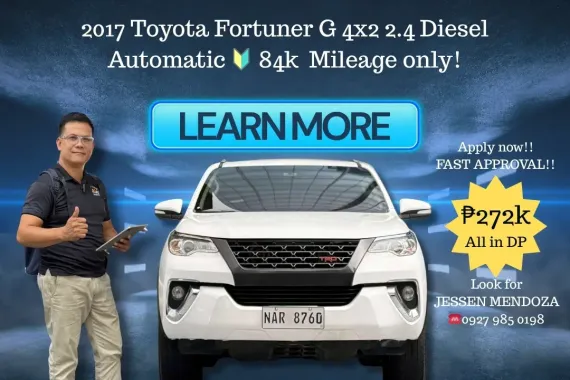 2017 Toyota Fortuner G 4x2 2.4 Dsl AT 🔥𝐉𝐄𝐒𝐒𝐄𝐍 𝐌𝐄𝐍𝐃𝐎𝐙𝐀 🙋‍♂️☎️ 09279850198