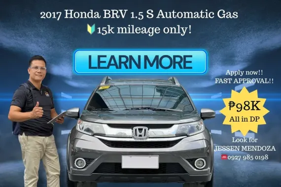 2017 Honda BRV 1.5 S AT Gas 🔥𝐉𝐄𝐒𝐒𝐄𝐍 “𝑲𝒂𝒌𝒐𝒕𝒔𝒆” 𝐌𝐄𝐍𝐃𝐎𝐙𝐀 🙋‍♂️☎️ 09279850198