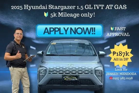 2025 Hyundai Stargazer 1.5 GL IVT AT GAS🔥#𝟙 ℂ𝔸𝕃𝕃-𝐉𝐄𝐒𝐒𝐄𝐍 𝐌𝐄𝐍𝐃𝐎𝐙𝐀 🙋‍♂️☎️09279850198