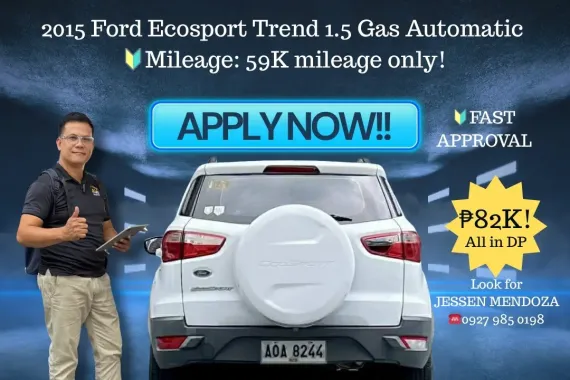 2015 Ford Ecosport Trend 1.5 Gas AT 🔥#𝟙 ℂ𝔸𝕃𝕃-𝐉𝐄𝐒𝐒𝐄𝐍 𝐌𝐄𝐍𝐃𝐎𝐙𝐀 🙋‍♂️☎️ 09279850198