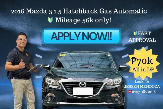 2016 Mazda 3 1.5 Hatchback Gas AT🔥#1 𝕋ℝ𝕌𝕊𝕋𝔼𝔻 -𝑱𝑬𝑺𝑺𝑬𝑵 𝑴𝑬𝑵𝑫𝑶𝒁𝑨 🙋‍♂️☎️ 09279850198
