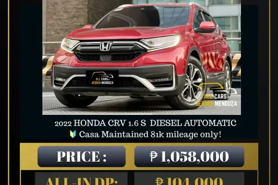 2022 HONDA CRV 1.6 S  DIESEL AUTOMATIC 🔥𝐉𝐄𝐒𝐒𝐄𝐍 𝐌𝐄𝐍𝐃𝐎𝐙𝐀🙋‍♂️☎️  09279850198