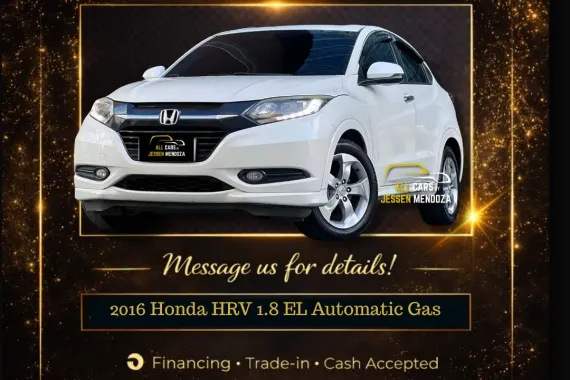 2016 Honda HRV 1.8 EL Automatic Gas 🔥𝐉𝐄𝐒𝐒𝐄𝐍 𝐌𝐄𝐍𝐃𝐎𝐙𝐀🙋‍♂️☎️  09279850198