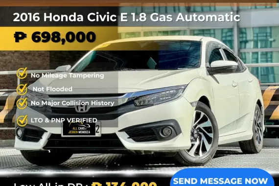 2016 Honda Civic E 1.8 Gas Automatic 🔥𝐉𝐄𝐒𝐒𝐄𝐍 𝐌𝐄𝐍𝐃𝐎𝐙𝐀🙋‍♂️☎️  09279850198