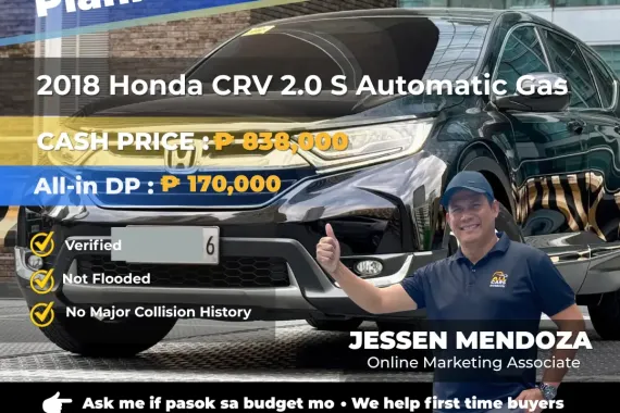 2018 Honda CRV 2.0 S Automatic Gas 🔥𝐉𝐄𝐒𝐒𝐄𝐍 𝐌𝐄𝐍𝐃𝐎𝐙𝐀🙋‍♂️☎️  09279850198