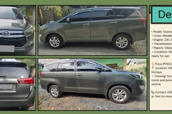 FOR SALE! 2017 Toyota Innova  2.8 G Diesel AT available at cheap price