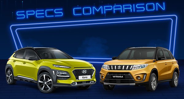 2020 Hyundai Kona vs Suzuki Vitara Comparison Spec Sheet