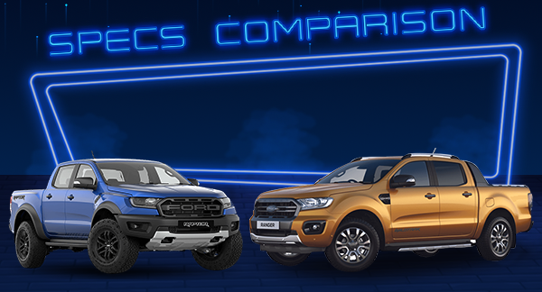 Sib Duel: Ford Ranger Raptor vs Ranger Wildtrak Biturbo Specs Comparison