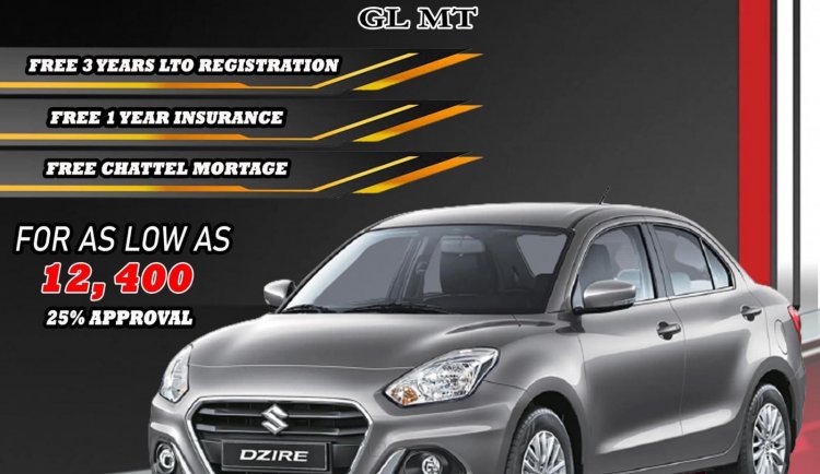 Suzuki Dzire GL MT With ₱12,400 Low monthly