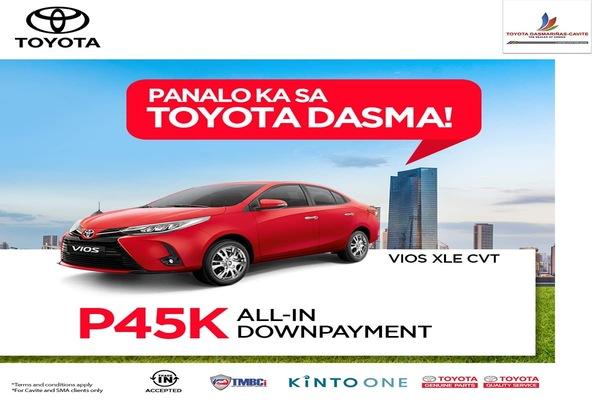 Toyota Vios XLE CVT With ₱45,000 All-in Down payment