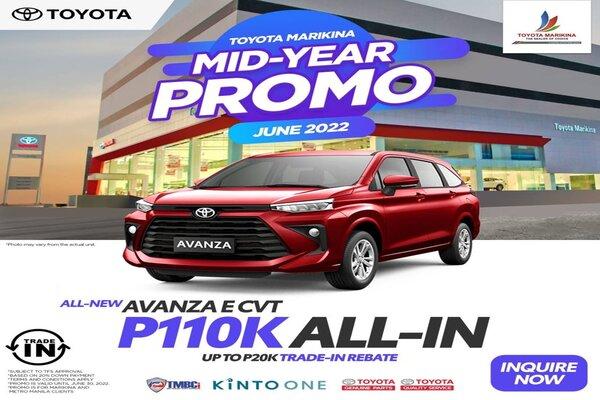 Toyota Avanza E CVT  With ₱110,000 All-in Down payment