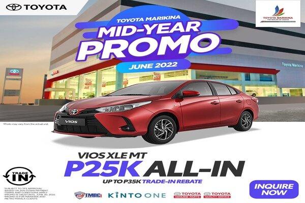 Toyota Vios  XLE MT With ₱25,000 All-in Down payment