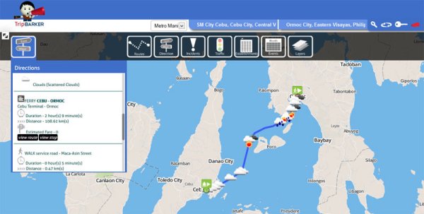 Trip Barker allows you to share info about the traffic, the weather and events in your locations. Trip Barker