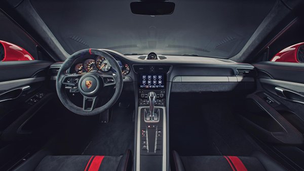 Full bucket seats are made completely of carbon-fibre reinforced plastic the new Porsche 911 GT3 cabin