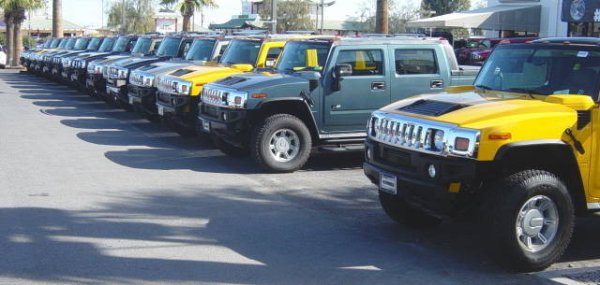 Total vehicles sales in the first two months of 2017 were 57,465 units Hummer parking lot