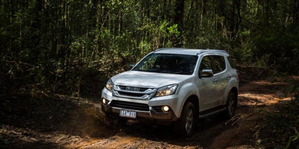 2016 Isuzu Mu-X running in forest