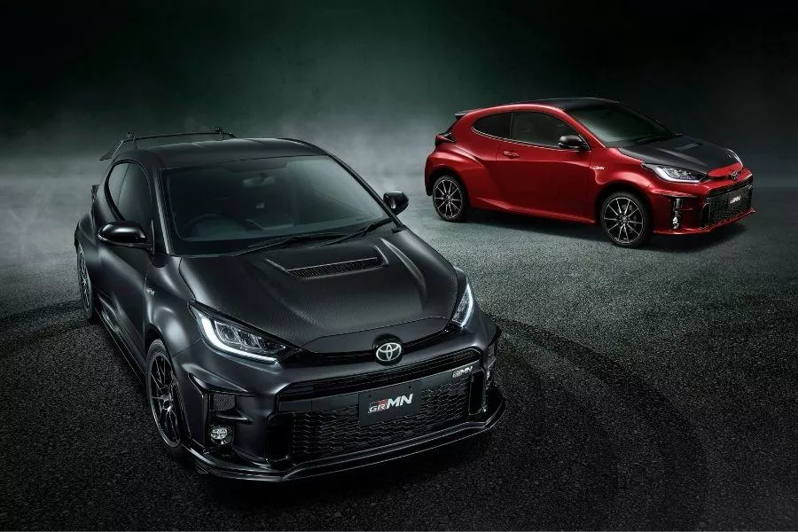 A picture of the 2022 Toyota GRMN Yaris using the Circuit and Rally packages.