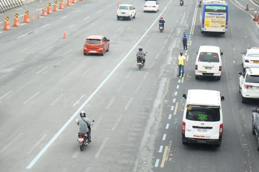 Exclusive motorcycle lane Commonwealth Avenue