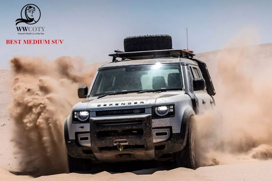 Land Rover Defender driving shot