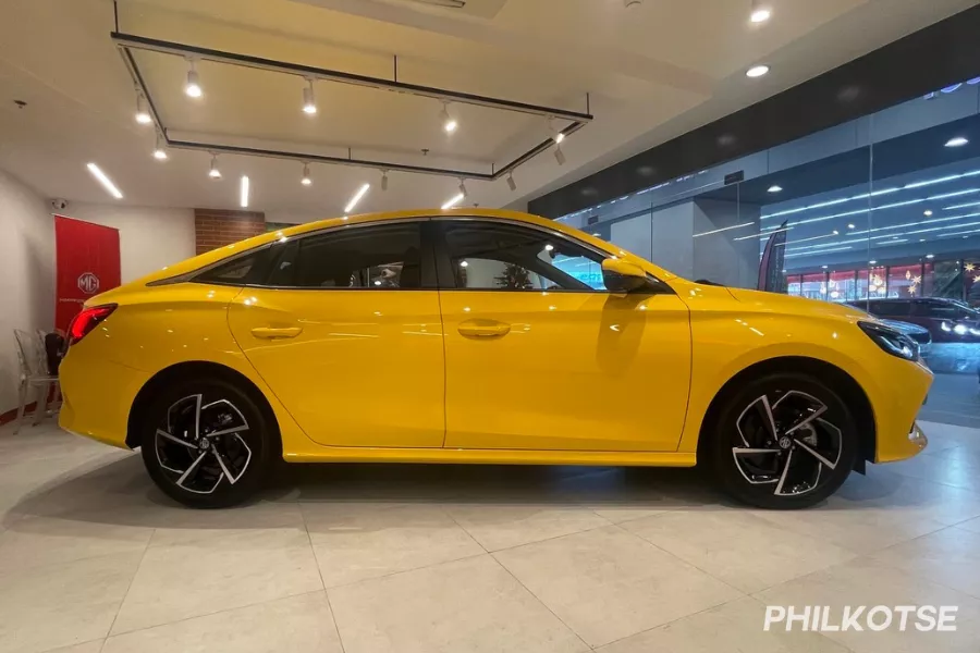 The MG GT from the side A picture of the side of the MG GT