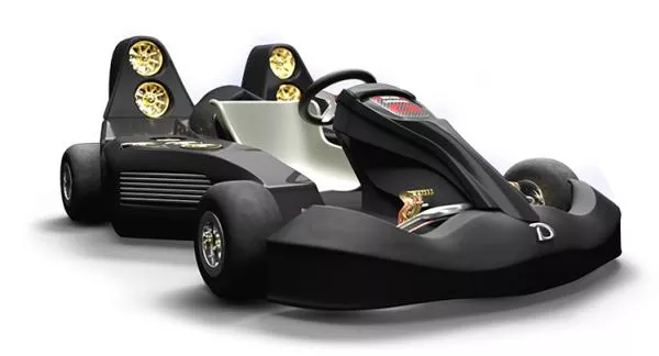 The pricing for this Daymak C5 Blast Go-Kart Ultimate is around $59,000 angular front of the Daymak C5 Blast Ultimate
