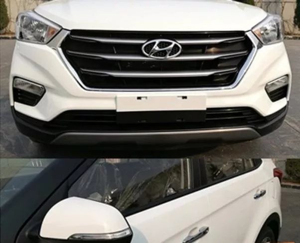 Changes in the new Creta’s exterior include courtesy new bumpers and revised front fascia Front and side view of the 2018 Hyundai Creta