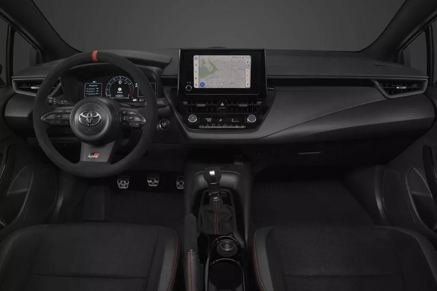 The GR Corolla Morizo Edition's cockpit