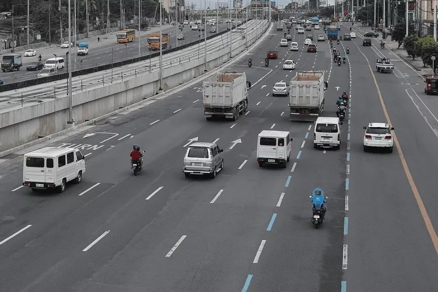 MMDA exclusive motorcycle lane Commonwealth Avenue