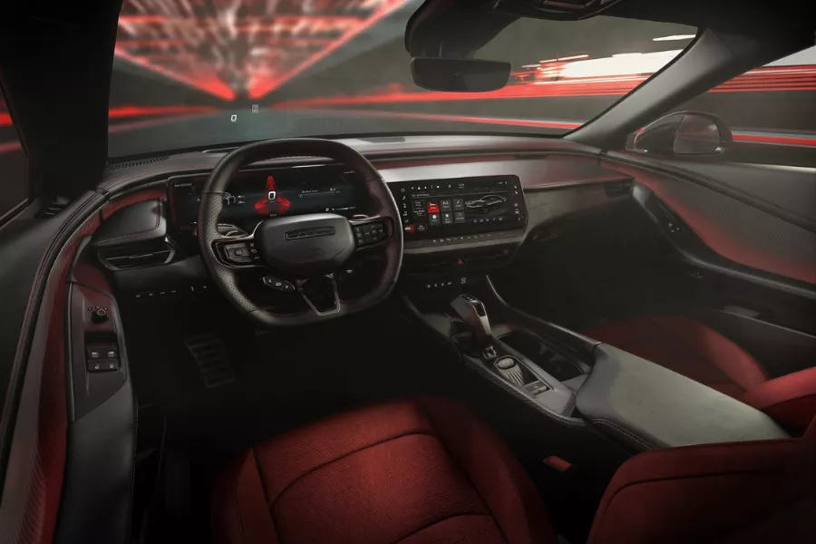 The cockpit of the Charger Daytona EV