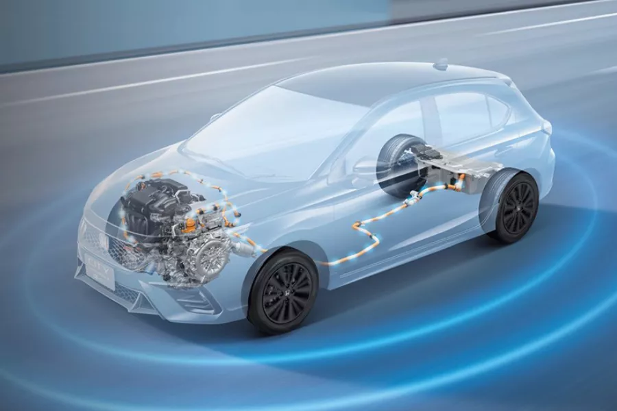 The hybrid powertrain of the Honda City Hatchback e:HEV RS