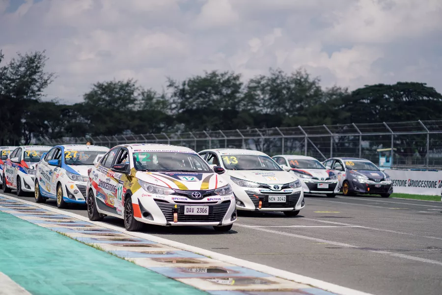 A picture of the Toyota Vios cup cars at Clark