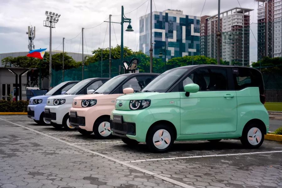 This EV comes in interesting exterior color options too. Ice Cream EV colors.