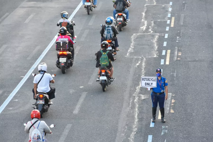 Exclusive motorcyle lane Commonwealth Avenue