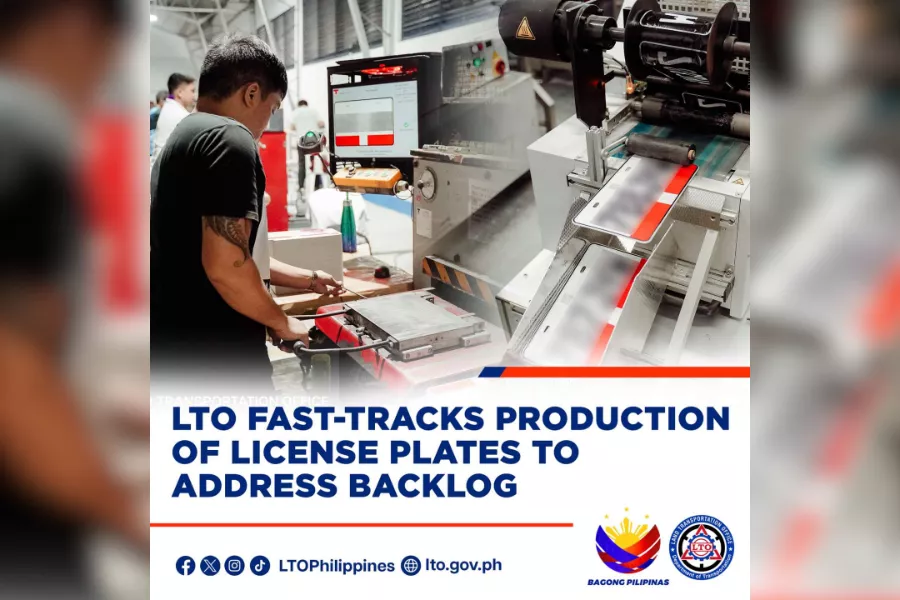 LTO license plates production