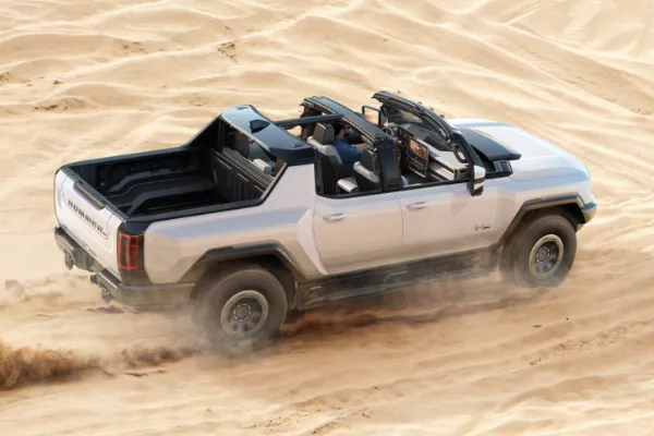 2022 GMC Hummer prototype rear action shot