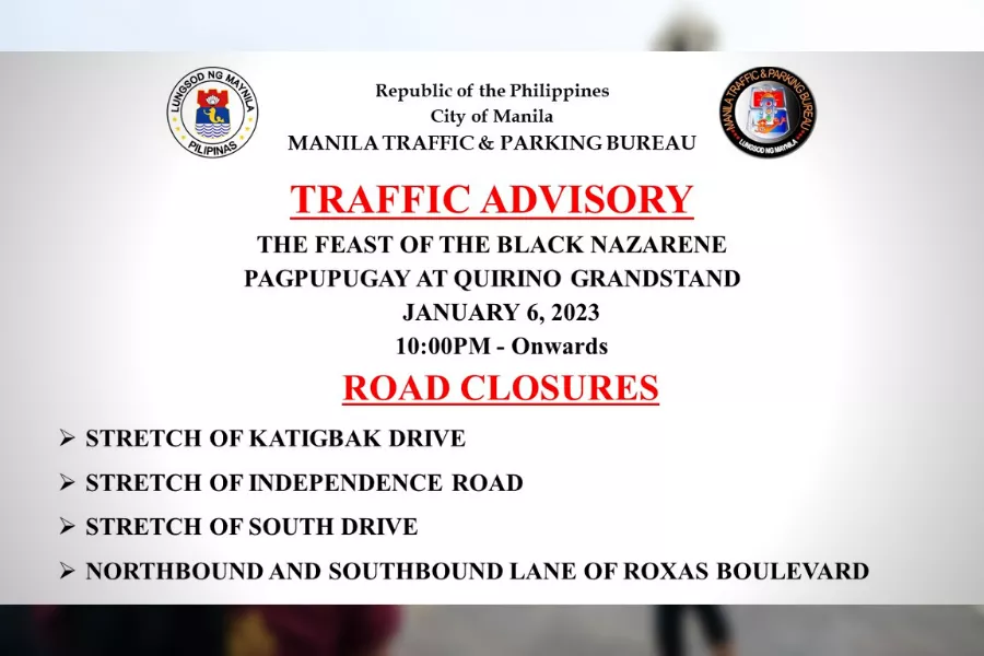 MTPB Black Nazarene 2023 road closure