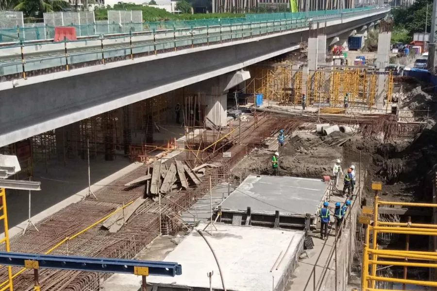 On-going construction for the MIA LRT-1 Station