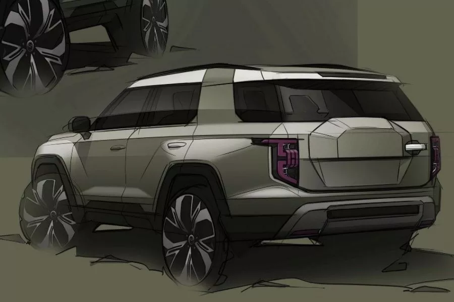 SsangYong J100 midsize electric SUV rear