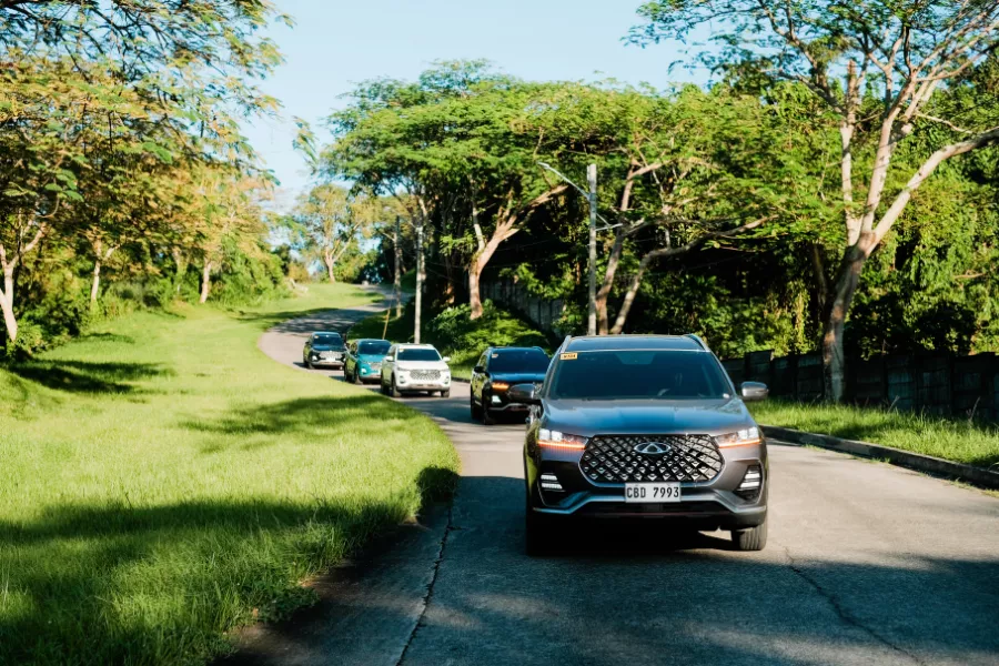 A picture of Tiggo models during the drive.