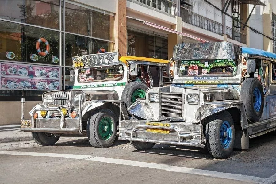 Two Jeepneys on a Philippine road