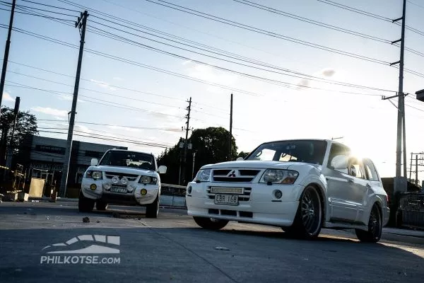 2 pajeros front profile sunset