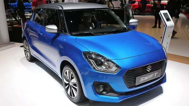 A blue Suzuki Swift 2018 angular front view