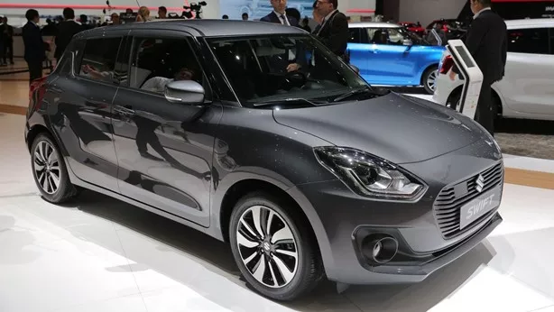 A grey Suzuki Swift 2018 angular front view