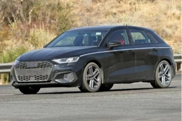 Here's a shot of the front of the new 2020 Audi A3. Note the new headlights and the chrome strip 2020 Audi A3